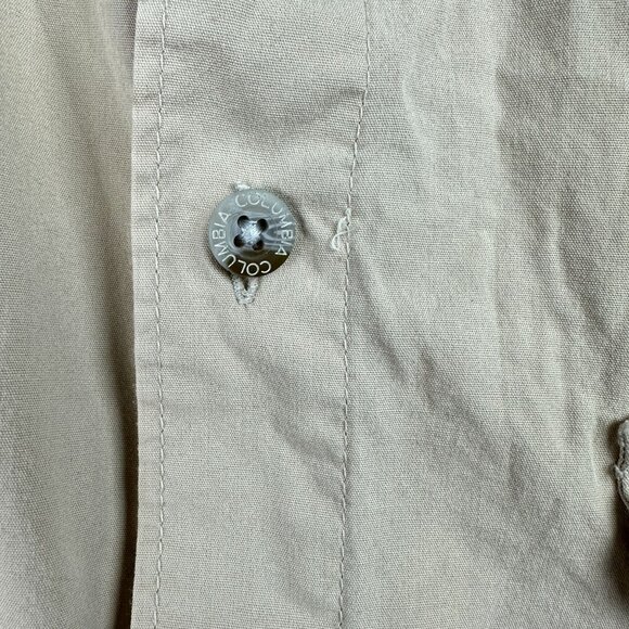 Columbia PFG Performance Fishing Gear Shirt Men's M/M Beige Vented Short Sleeve - Picture 8 of 15
